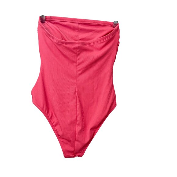 Shade & Shore Pink One-Piece Swimsuit M (8-10) High Cut Womens Swimwear - Picture 2 of 9